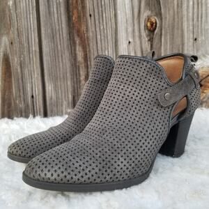 Suede Shootie Franco Sarto Dale 2 Sz 8 Perforated Leather Ankle Boot Dark Gray